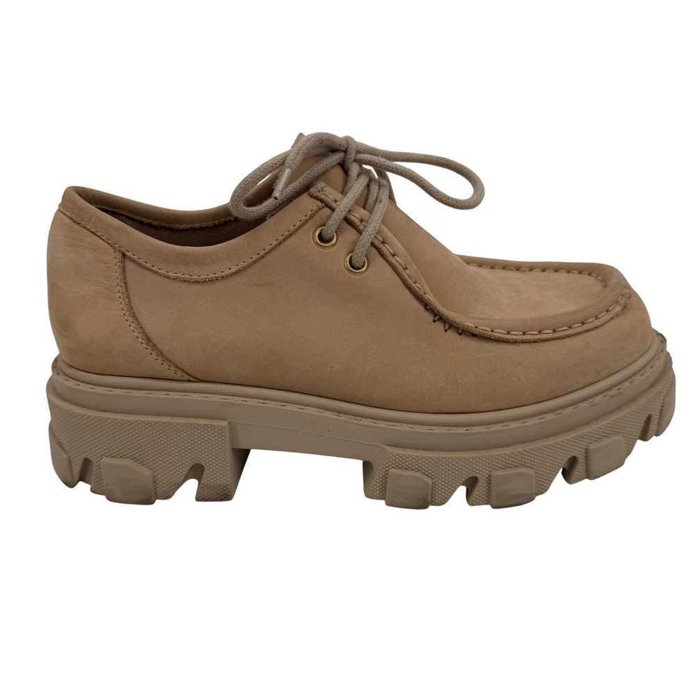 Sam Edelman Danice‎ Lug Sole Platform Oxford Loafer Powder Blush Leather 38